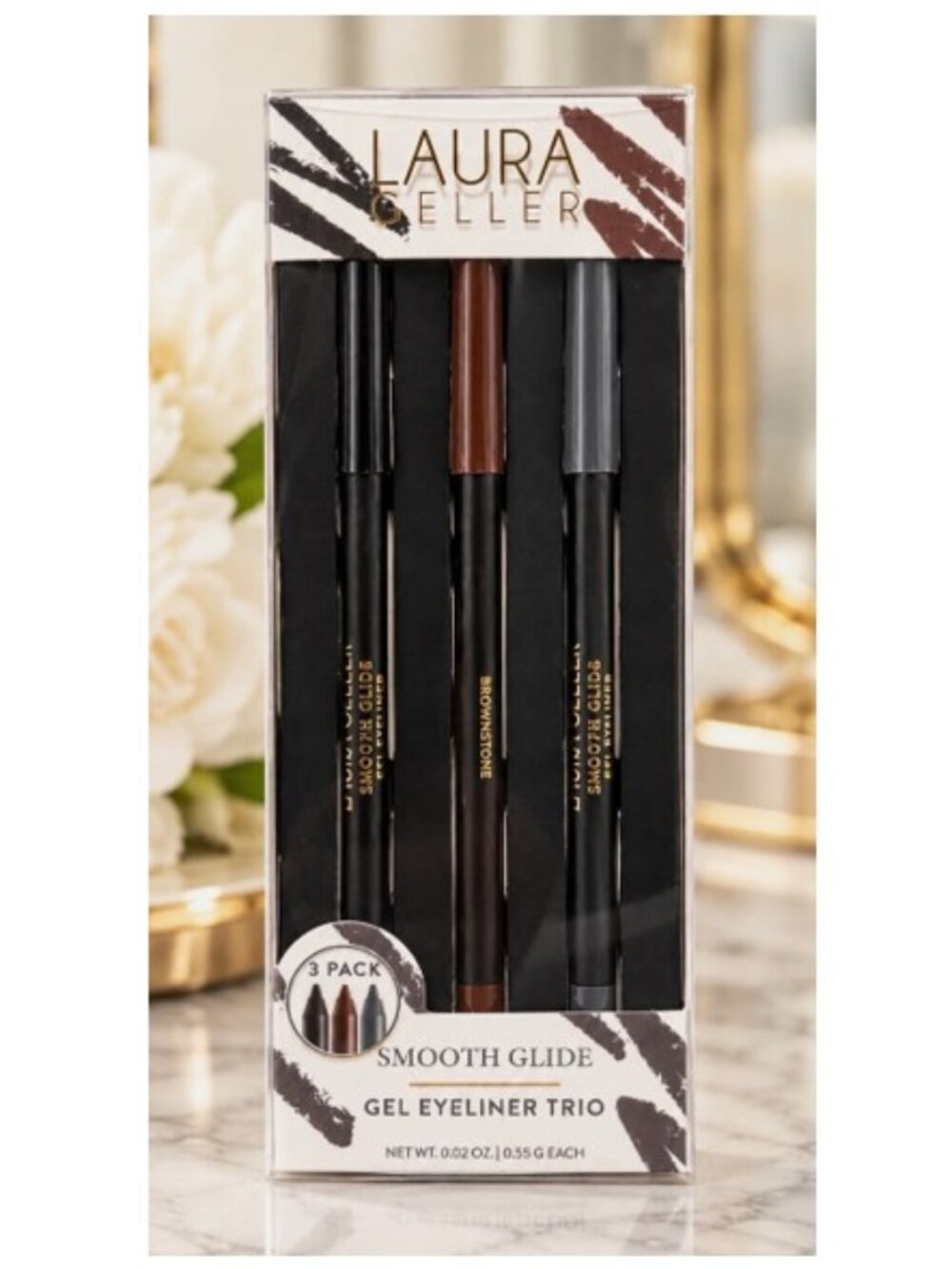 Laura Geller Gel Eyeliner Smooth Glide Trio*~ Nightcap/Brownstone/Smoke Show NIB